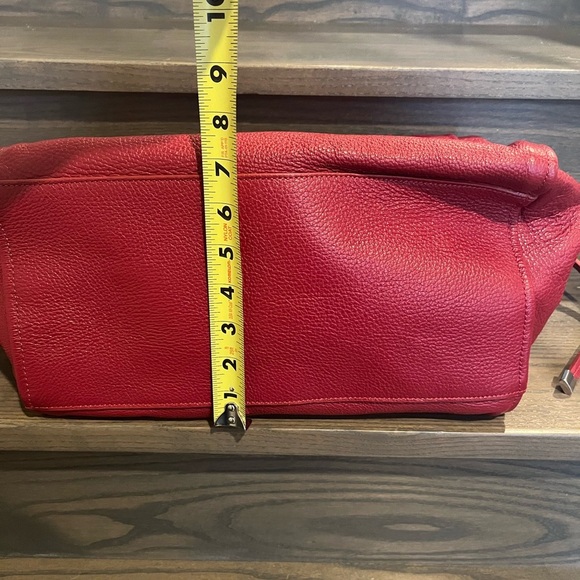 NWT Zara Red Leather Shopper Tote Bag - Picture 14 of 17